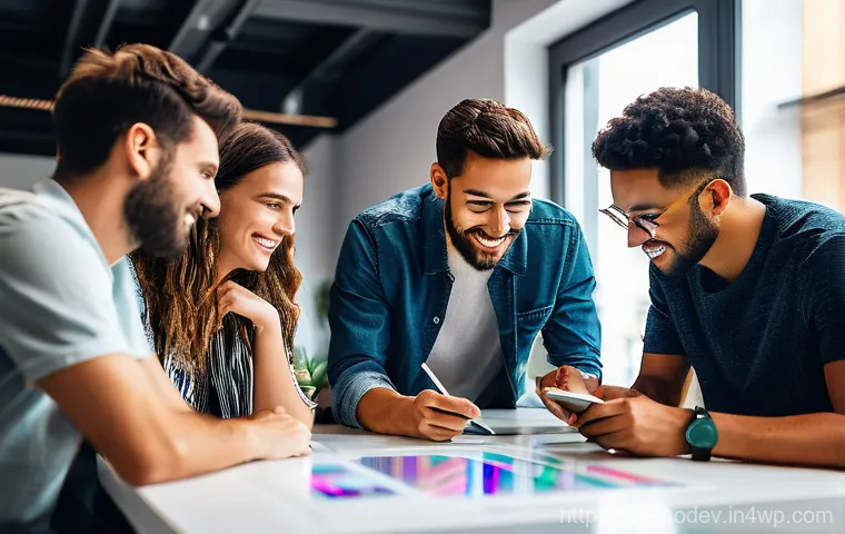 시장 기회 평가 모델의 다차원 접근법 - A vibrant, diverse group of young adults (aged 20-30s), casually dressed in modern street clothes, a...